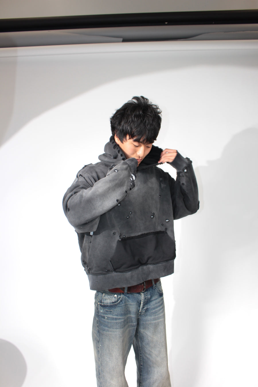 Distressed Double Layered Heavyweight Hoodie