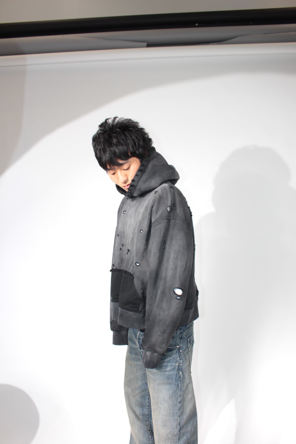 Distressed Double Layered Heavyweight Hoodie
